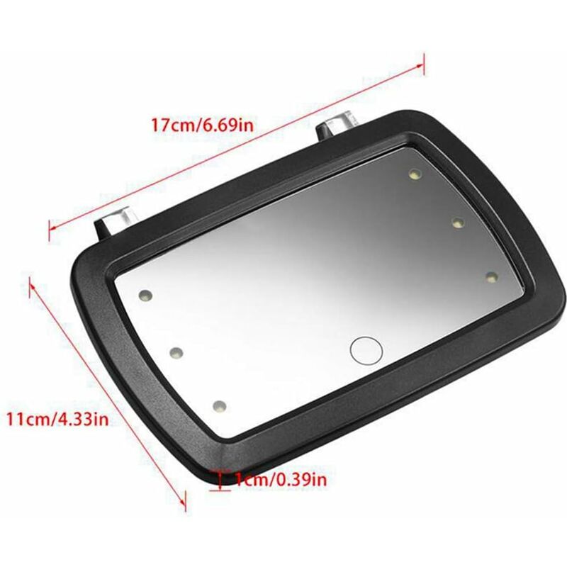 Car Sun Visor Mirror, 6 LED Vanity Mirror Automotive Makeup Mirror Cosmetic Mirror With Touch Screen For Car Truck Suv