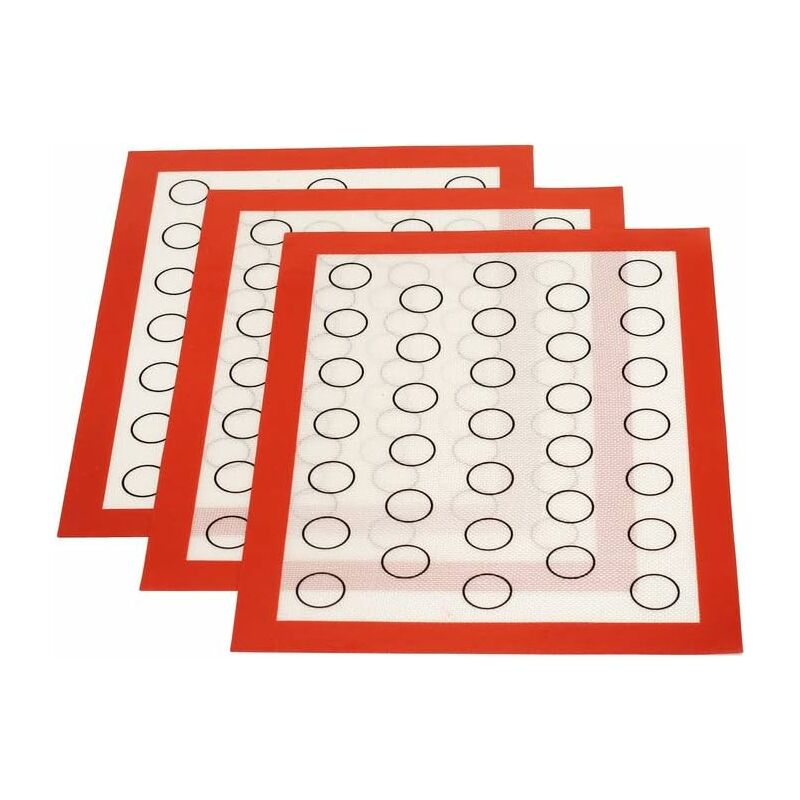 Silicone Baking Mat 3 pcs Set Reusable Non-Stick Baking Sheet Pastry Kneading Dough Oven Mat For Macaron Biscuit Dough,