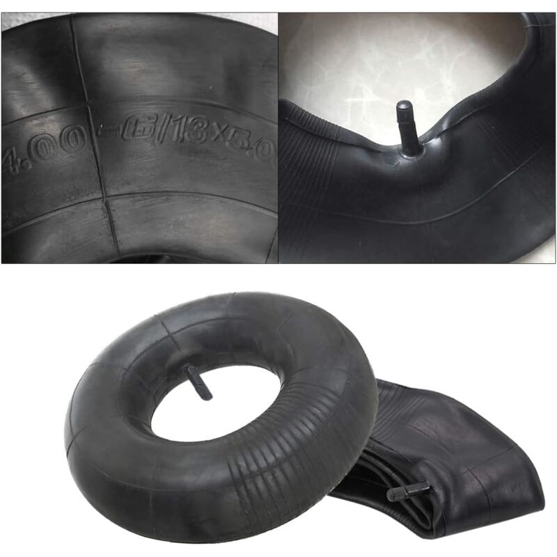 2 Pieces 3.50/4.00-6 Inner Tube Tire Wheel 3.50/4.00-6 Innertube Wheelbarrow Rubber Valve 6