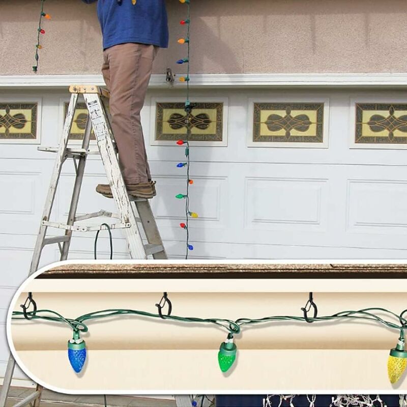 12 Pack Screw Hooks, Screw-In Wall Hooks, Outdoor Screw-In Hooks, Outdoor Garland Hanger, Gutter Hook For Hanging