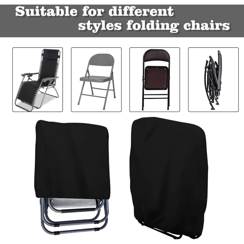 2 pcs Folding Sun Lounger Cover, Windproof Anti-Uv Waterproof Folding Garden Chair Covers, Garden Sun Lounger Cover,