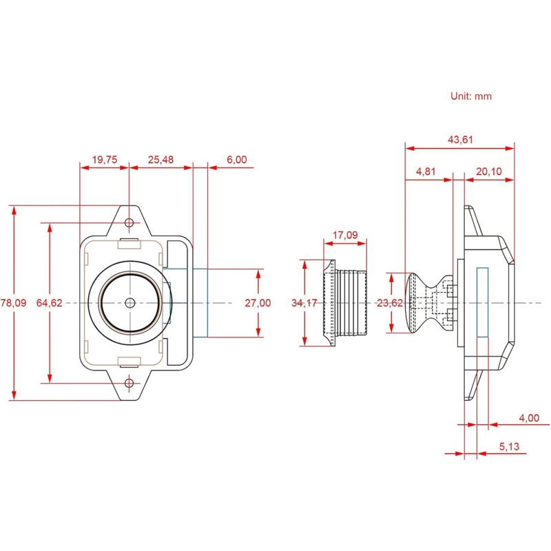 Push Button Camper - Lock Latch Door Closer Cupboard Knob For Rv Motorhome Caravan 5 pcs Silver