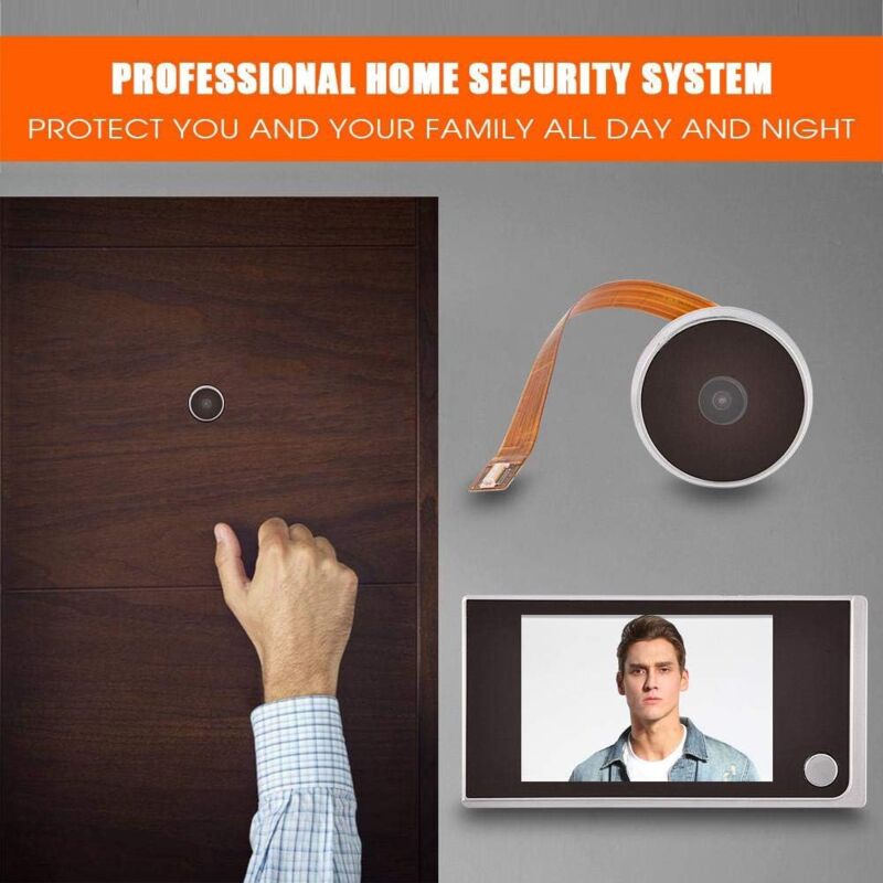Smart Indoor/Outdoor Peephole Camera Smart Doorbell Security Camera 120 Degree Wide View Digital Door Viewer And