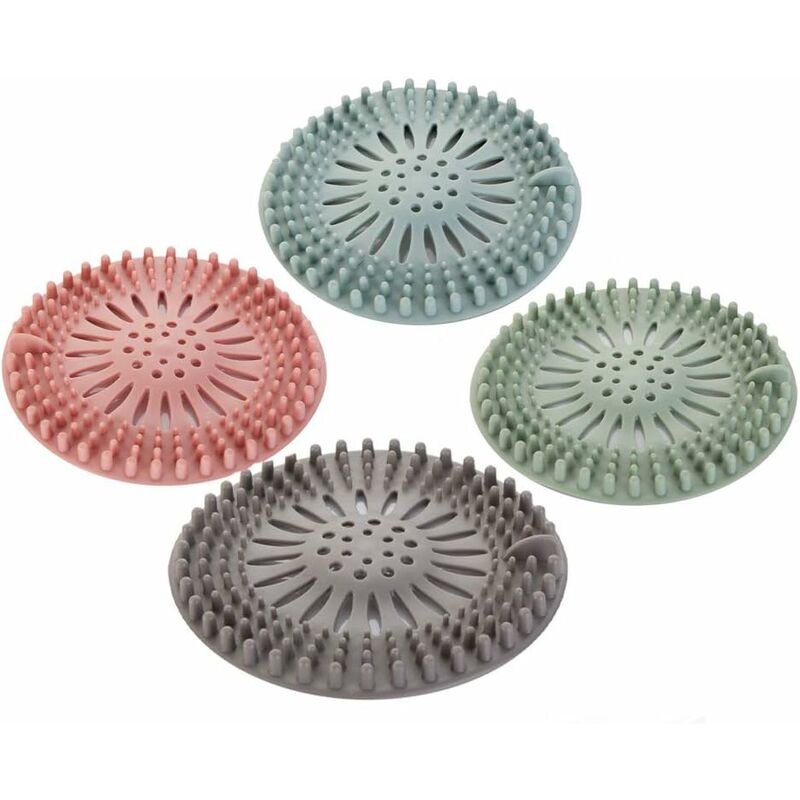 4 pcs Silicone Hair Filter, Universal Drain Protector Device, Can Be Used In Bathroom, Bathtub, Kitchen, Hair Filter