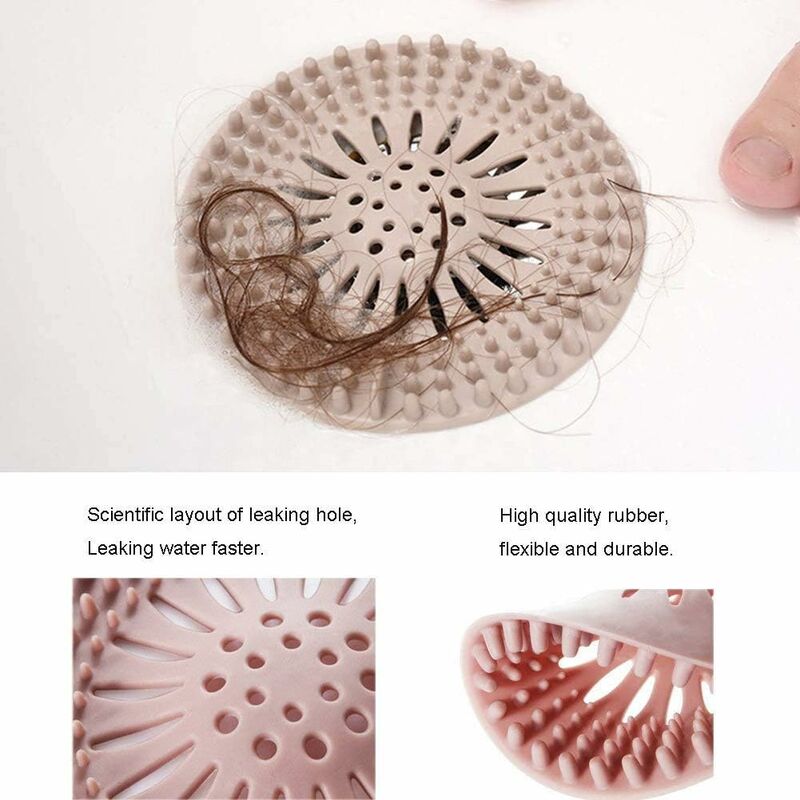 4 pcs Silicone Hair Filter, Universal Drain Protector Device, Can Be Used In Bathroom, Bathtub, Kitchen, Hair Filter