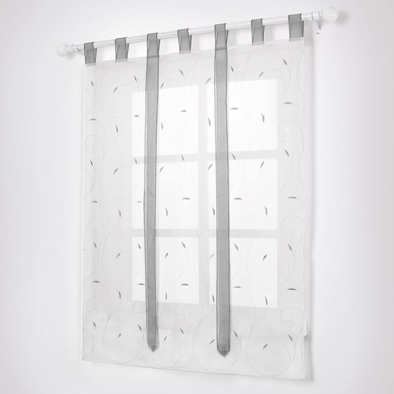 Window Embroidery ROman Blinds Sheer Curtains Decoration For Bedroom Balcony Kitchen, Grey, 80Cmx140Cm