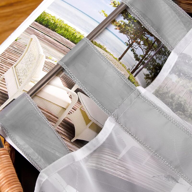 Window Embroidery ROman Blinds Sheer Curtains Decoration For Bedroom Balcony Kitchen, Grey, 80Cmx140Cm