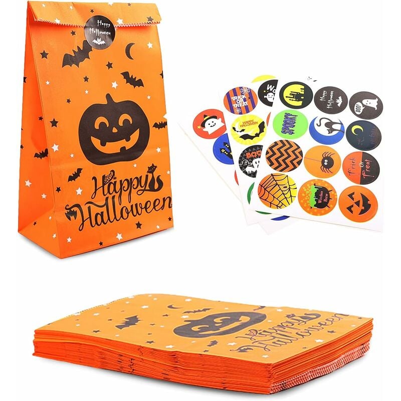 Halloween Paper Bag Candy Bag Gift Bag Set 36 pcs Kraft Paper Bag Kids Birthday Party Wedding Gift Wrapping Paper Bag