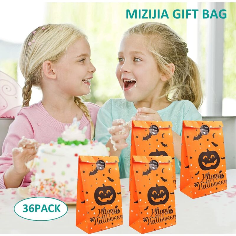 Halloween Paper Bag Candy Bag Gift Bag Set 36 pcs Kraft Paper Bag Kids Birthday Party Wedding Gift Wrapping Paper Bag