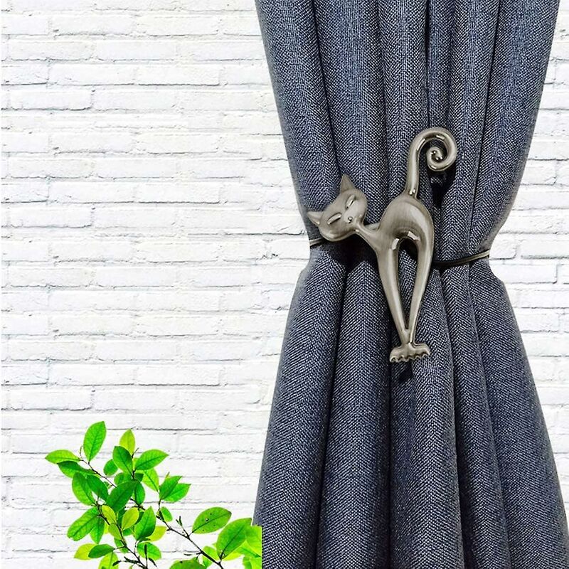 2 pcs Magnetic Curtain Tiebacks Magnetic Curtain Buckle Beautiful Cat Pattern Curtain Clip Curtain Accessories For Home