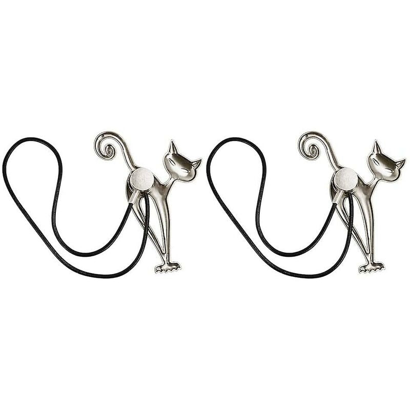 2 pcs Magnetic Curtain Tiebacks Magnetic Curtain Buckle Beautiful Cat Pattern Curtain Clip Curtain Accessories For Home