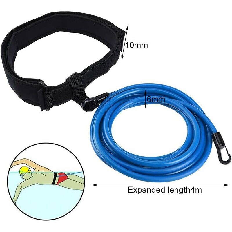 Pool Swim Belt, Adjustable Pool Swim Belt Swimming Resistance Belt Swimming Belt For Pool Swim Training Bungee Swim