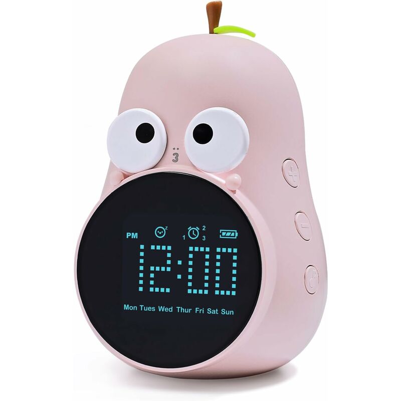 Kids Alarm Clock Light Cute Bulb Creative Bedside Lamp Night Light Programmable Snooze Wake Up Alarm Clock For Girls
