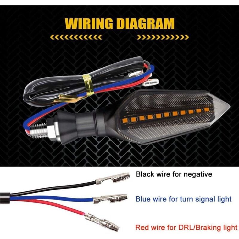 4 pcs 12V Universal Motorcycle Turn Signal Indicator Amber Light Dual Color 17 LED Blue Amber Lamp