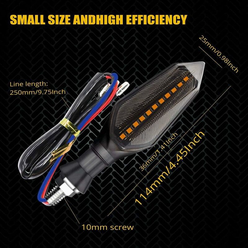 4 pcs 12V Universal Motorcycle Turn Signal Indicator Amber Light Dual Color 17 LED Blue Amber Lamp
