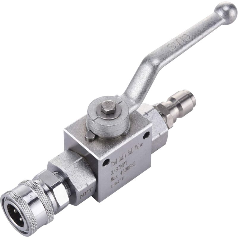 Tool DAily Pressure Washer Ball Valve Kit, 3/8" Quick Connect For Pressure Washer Hose, 4500 Psi
