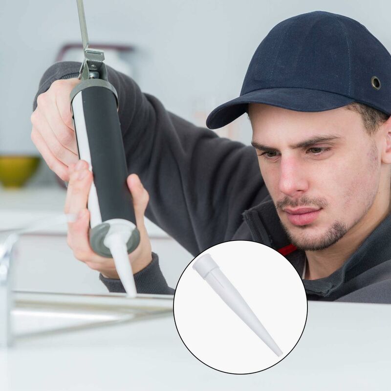 24 Pack Caulk Nozzle Caps, Includes 12 Pack White Caulk Nozzles And 12 Pack Red Caulk Nozzle Caps, Plastic