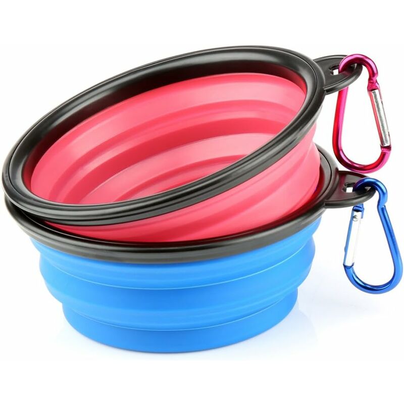 2 Dog Bowl Foldable Travel Dog Water Bowl Portable Cat Pet Silicone Food Bowl Small