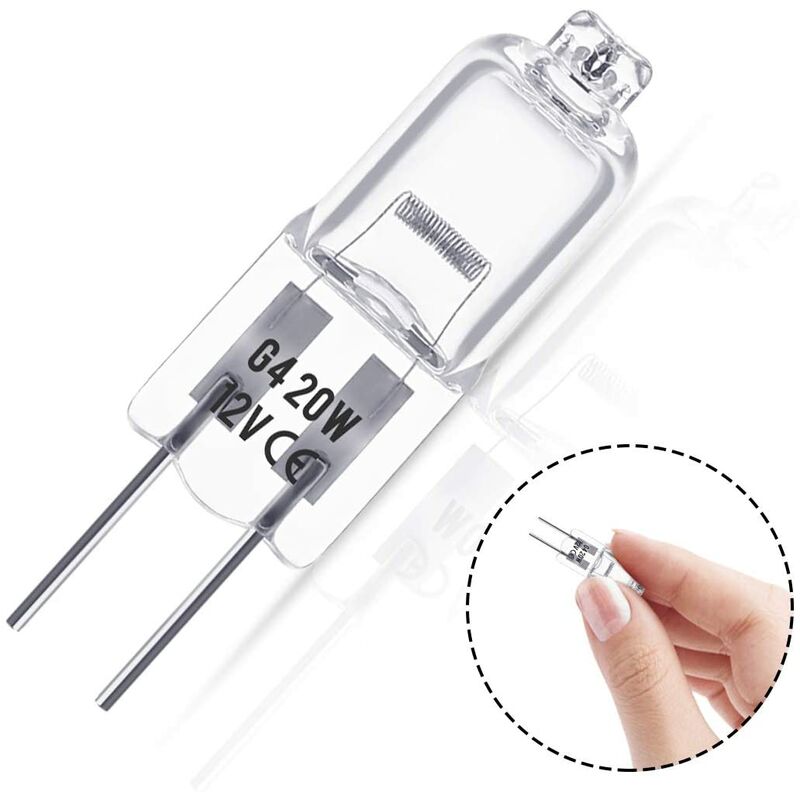 G4 Halogen Bulbs, 12V 20W Halogen Pin Base Lamp, Warm White 3000K, 350Lm, Dimmable, G4 Low Voltage Halogen Lamp, Clear