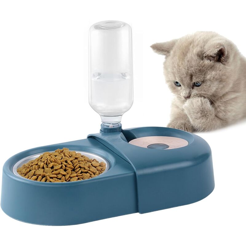 Cat Bowl, Dog Bowl, Automatic Water Bottle, Tilted Raised Water Bowl For Small And Medium Dogs And Cats