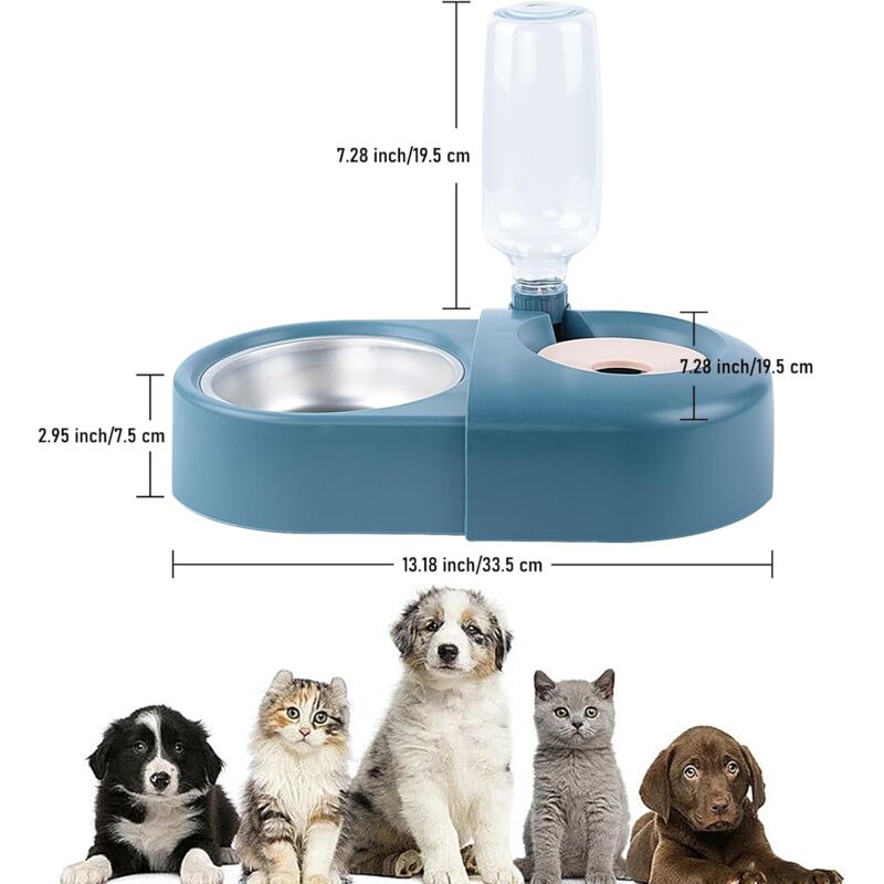 Cat Bowl, Dog Bowl, Automatic Water Bottle, Tilted Raised Water Bowl For Small And Medium Dogs And Cats