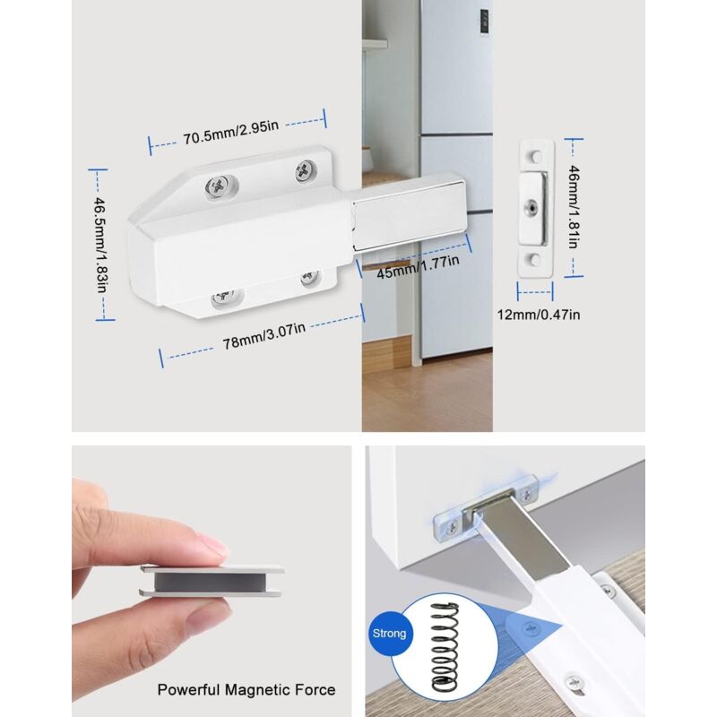 Push To Open 2 Pieces Push Open Push Door Cupboard Magnet Closure For Cabinet Drawer System Magnetic Latch Lock Push