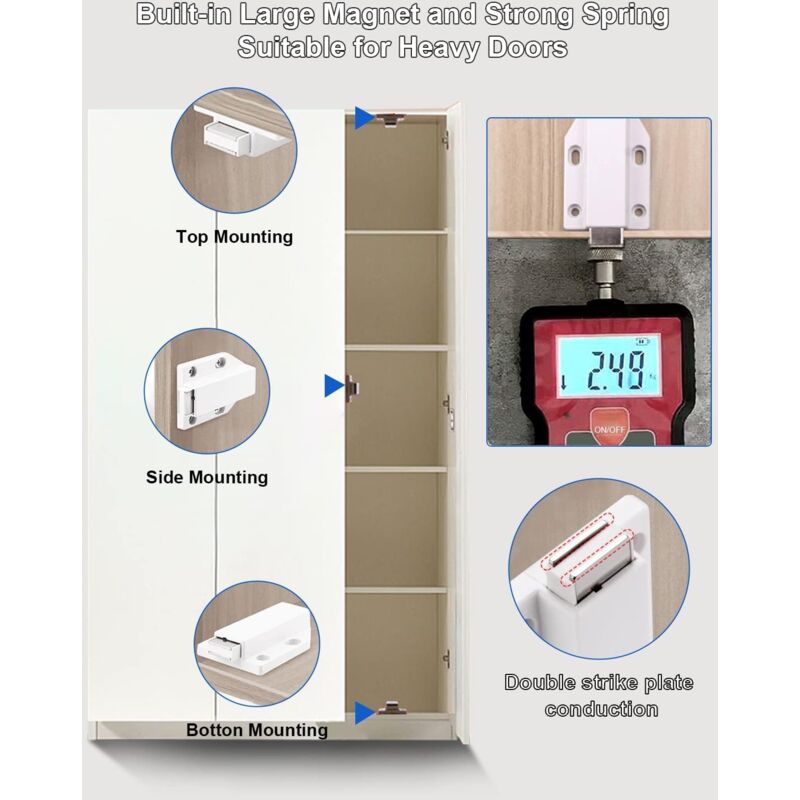 Push To Open 2 Pieces Push Open Push Door Cupboard Magnet Closure For Cabinet Drawer System Magnetic Latch Lock Push