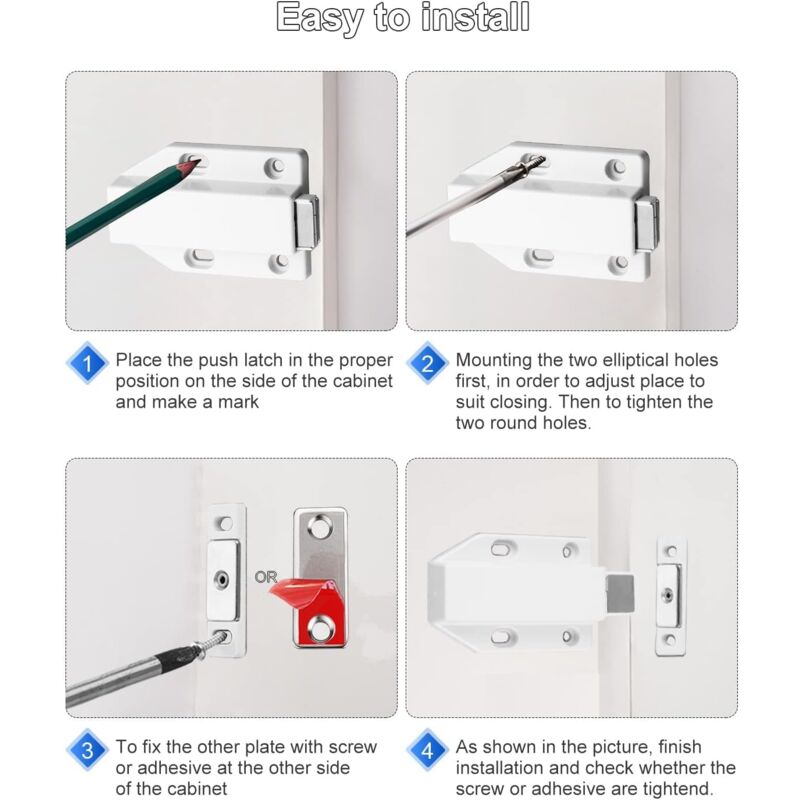 Push To Open 2 Pieces Push Open Push Door Cupboard Magnet Closure For Cabinet Drawer System Magnetic Latch Lock Push