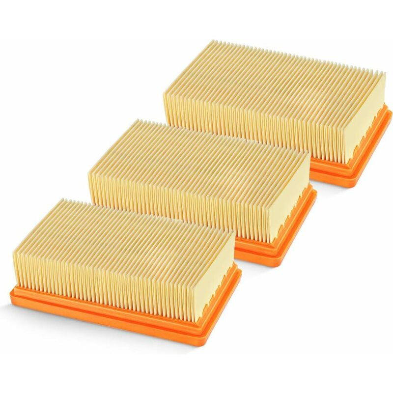 Flat Pleated Filter For Karcher Mv4 Mv5 Mv6 Wd4 Wd5 Wd6, Wd4P Wd5P Wd6P Wet And Dry Vacuum Cleaners, 3 Pack