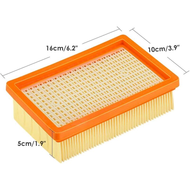 Flat Pleated Filter For Karcher Mv4 Mv5 Mv6 Wd4 Wd5 Wd6, Wd4P Wd5P Wd6P Wet And Dry Vacuum Cleaners, 3 Pack