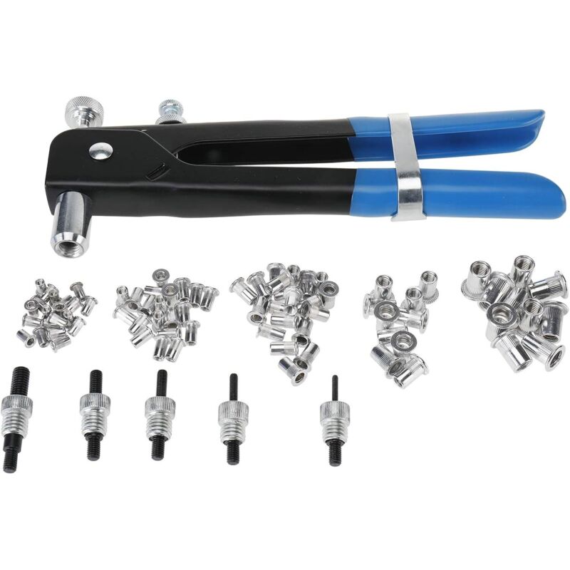 86 pcs Rivet Gun M3 M4 M5 M6 M8 Threaded Nut Rivet Nut Tool Riveting Pliers Threaded Insert Kit