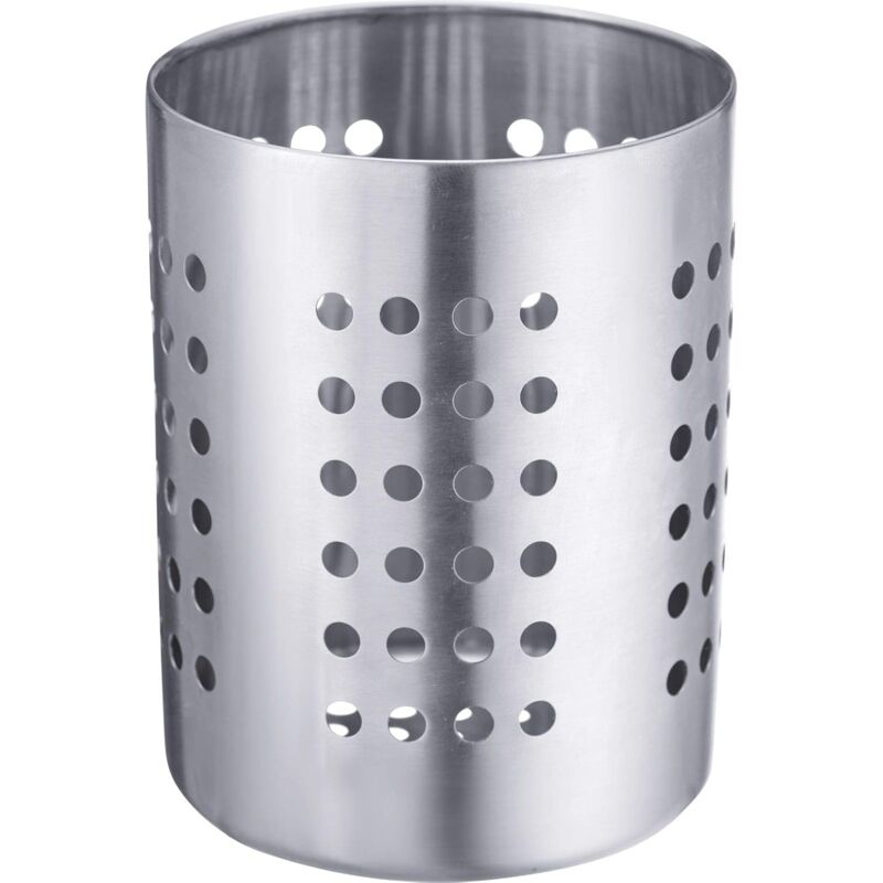 Cutlery Drainer/Utensil Holder, ROund, Diameter: 10 Cm, Height: 13 Cm, Stainless Steel, Silver