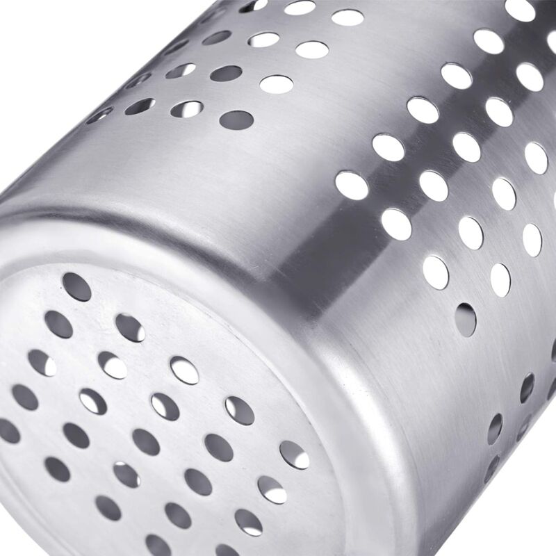 Cutlery Drainer/Utensil Holder, ROund, Diameter: 10 Cm, Height: 13 Cm, Stainless Steel, Silver