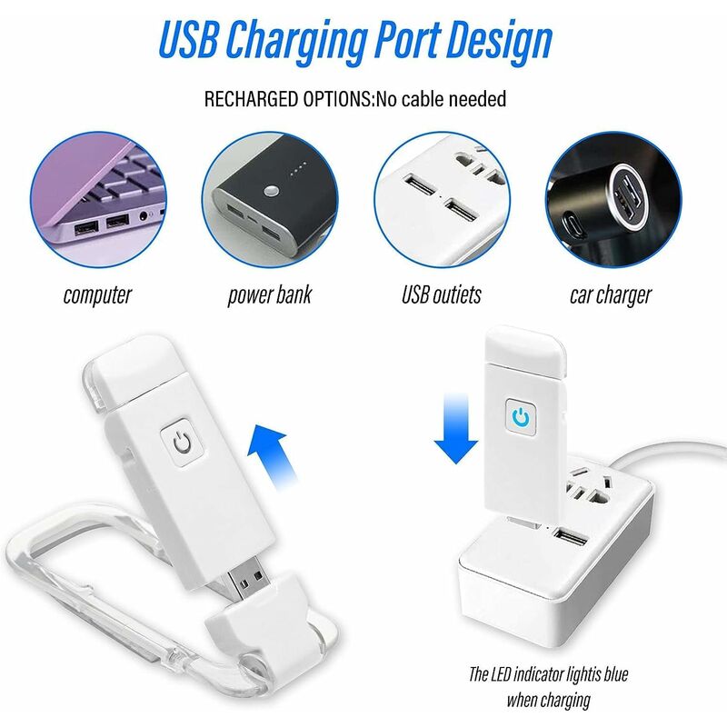 Reading Light, Clip-On Reading Lamp Usb Rechargeable, Flexible And Portable Clip-On Eye-Caring Light Compact And