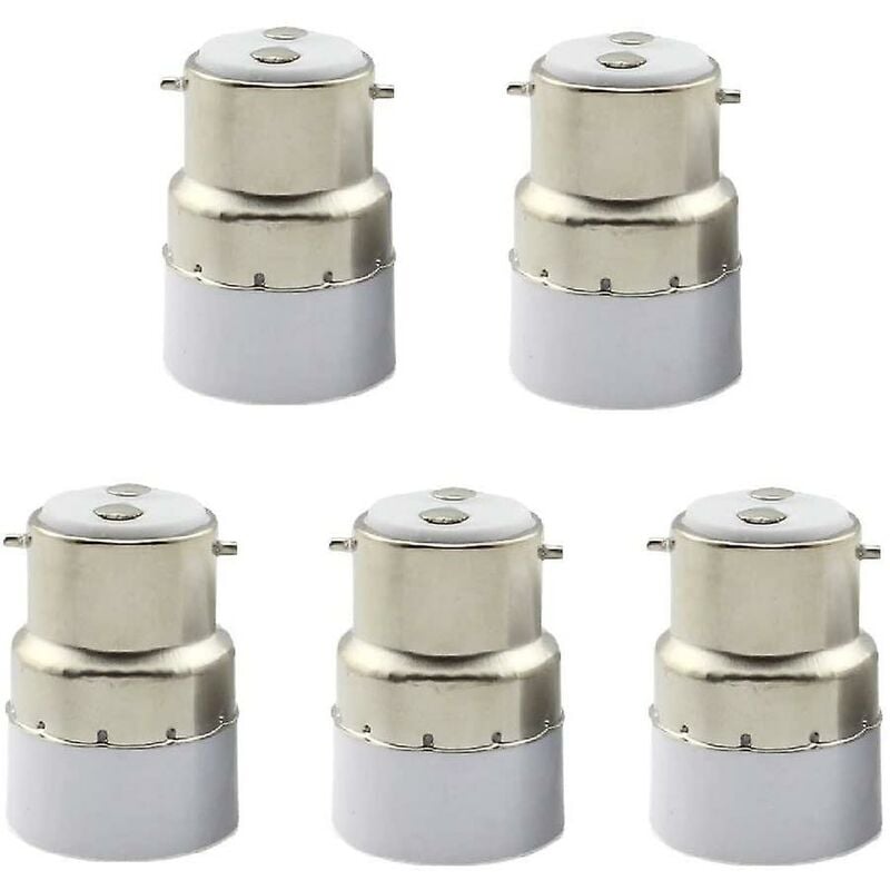 5 Pack B22 To E14 Light Bulb Socket Converter B22 Socket Adapter Convert To Standard E14 Lamp Holder