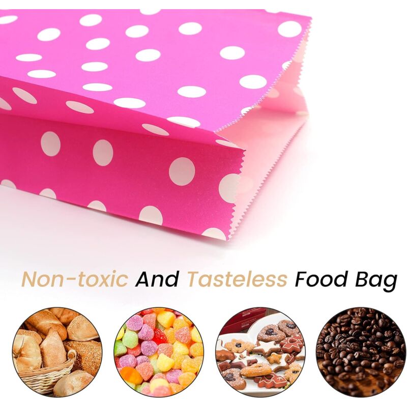 40 pcs Color Kraft Bag Birthday Gift Bag 48 pcs ROund Sticker Gift Bags Craft Paper Bag For Candy Cookies Nuts Weddings
