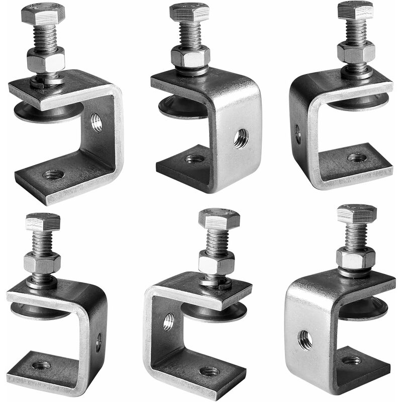 6 pcs Heavy Duty 304 Stainless Steel C-Clamps, For Clamps, Pliers And Turnbuckles, Woodworking Tools, Diy &amp; Auto Repair