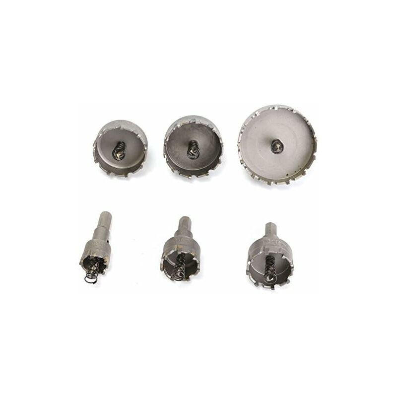 6 pcs Hss Tct Chainsaw Drill Bits Carbide Hole Opener, 22-65Mm
