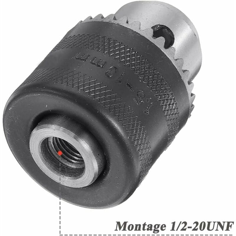 1.5-13Mm 6.35Mm Hex Shank Quick Change Drill Chuck Adapter, 1/2-20Unf Drill Chuck Converter With Chuck Key For Electric