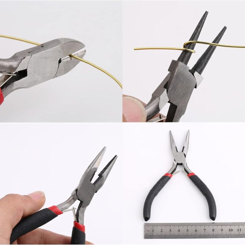 Inherited 5 pcs Beading Jewelry ROund Nose Pliers Diy Tool For Electrical And Carpentry Work, Diy Jewelry Making (Small)