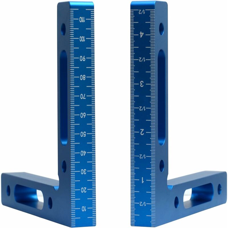 2 pcs 90 Degree Positioning Brackets Aluminum Alloy Square 12 X 12Cm Right Angle Clamps 90° L Type Corner Clamp For Box