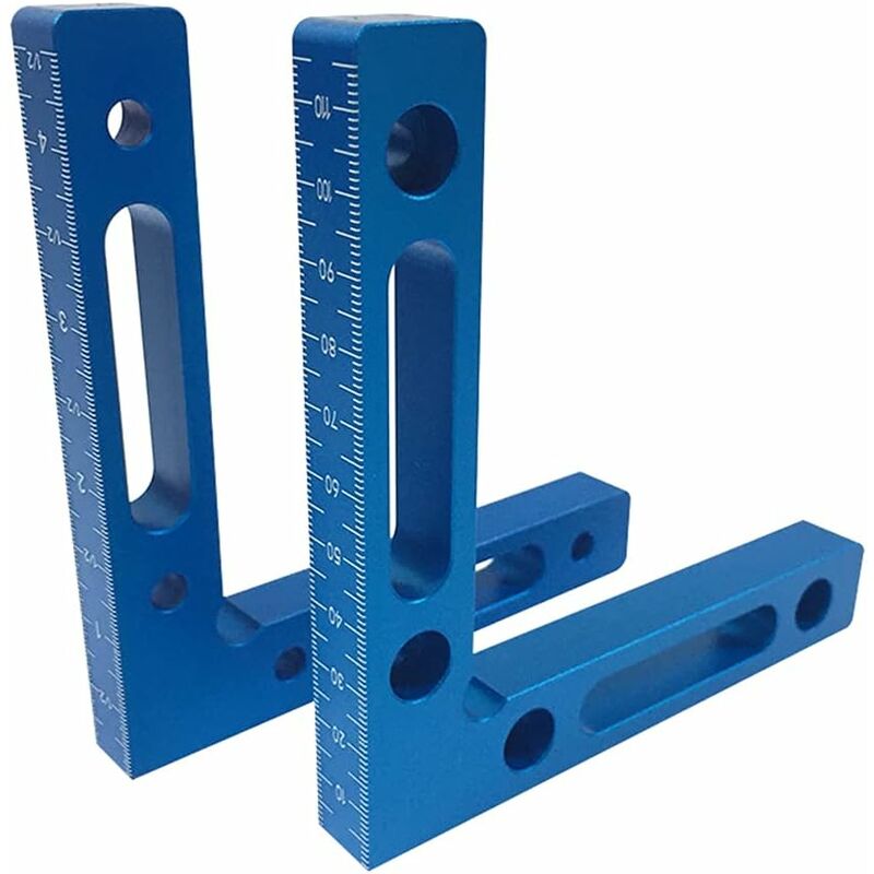 2 pcs 90 Degree Positioning Brackets Aluminum Alloy Square 12 X 12Cm Right Angle Clamps 90° L Type Corner Clamp For Box