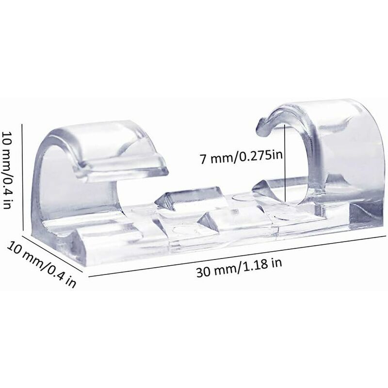 60 Pack Clear Cable Clips, Strong Self-Adhesive Cable Holder, Durable Plastic Cord Management Organizer Clamps For Home