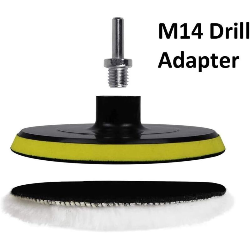 4 pcs 6 Inch Wool Polishing Pad Polishing Wheel For Bit Buffer Accessories With M14 Bit Adapter