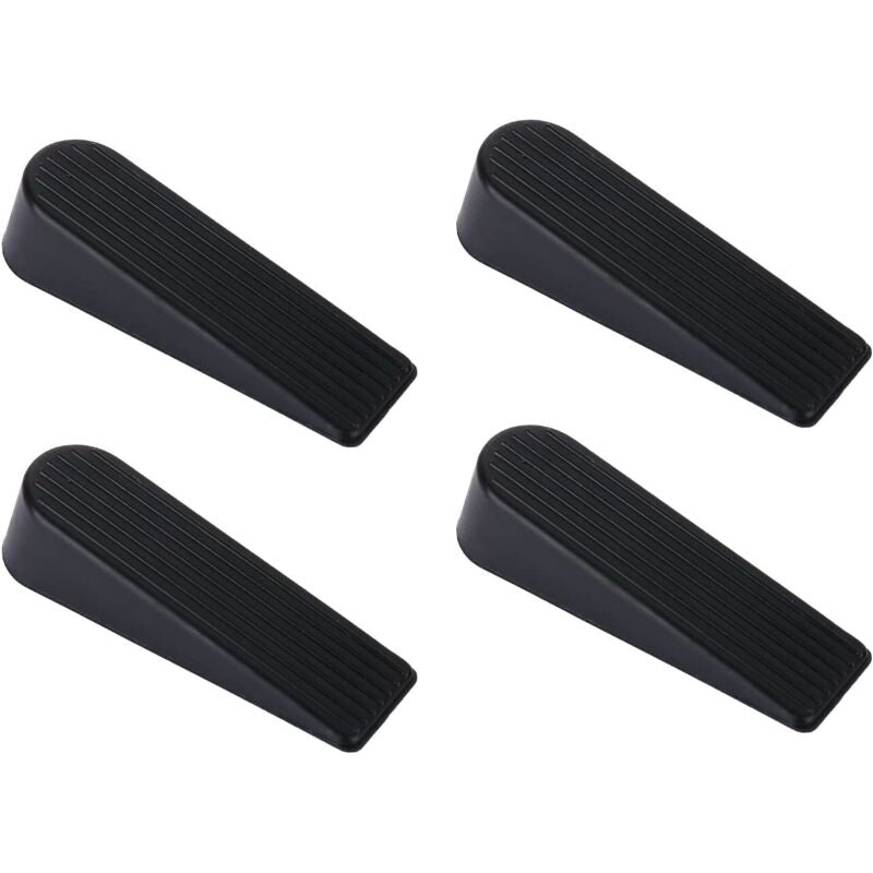 Door Wedge, 4 Pack Rubber Door Stopper Upgrade Door Stop, 100% Silicone, Non-Toxic, No Odor, Black