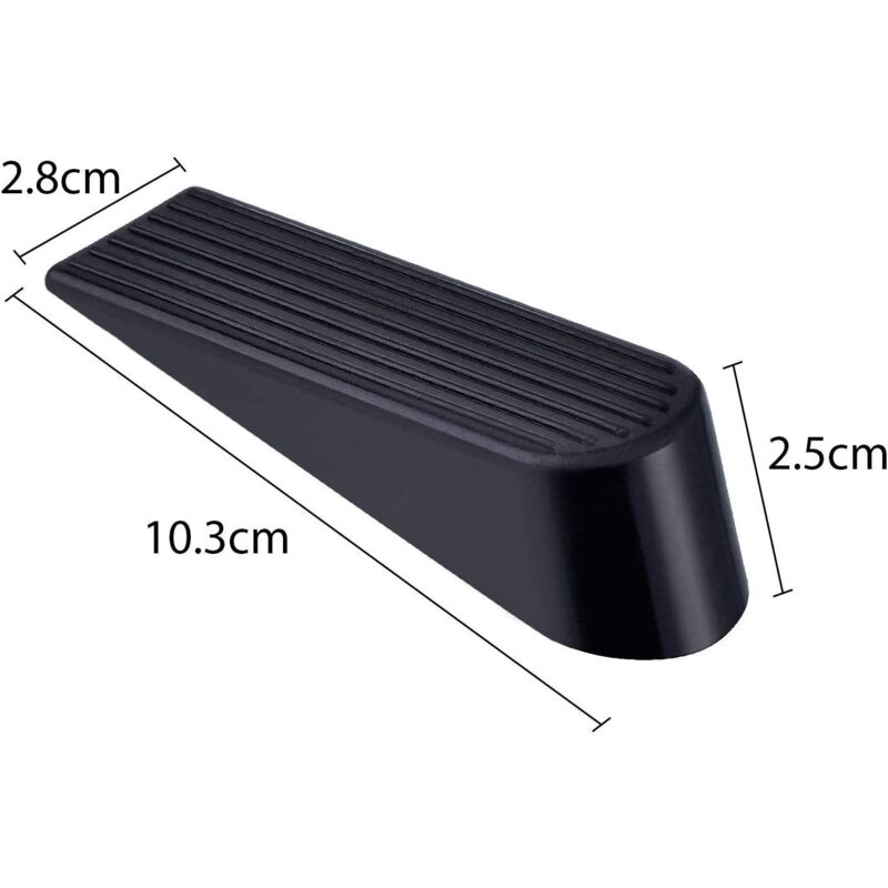 Door Wedge, 4 Pack Rubber Door Stopper Upgrade Door Stop, 100% Silicone, Non-Toxic, No Odor, Black