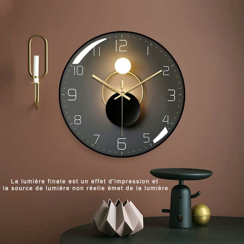 Modern Silent Wall Clock, 30Cm Diameter ROund Digital Quartz Wall Clock, Suitable For Living ROom, Office, Bedroom,