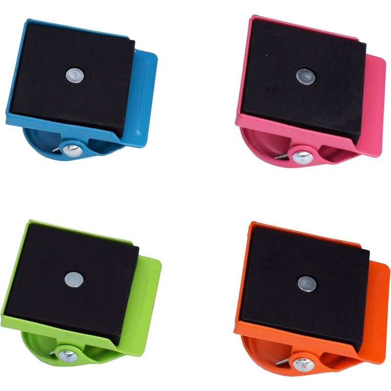 16 pcs Multi Color Metal Magnetic Clips, Fridge Whiteboard Wall Memo Note Magnetic Clip