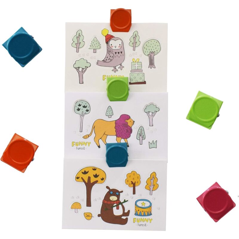 16 pcs Multi Color Metal Magnetic Clips, Fridge Whiteboard Wall Memo Note Magnetic Clip