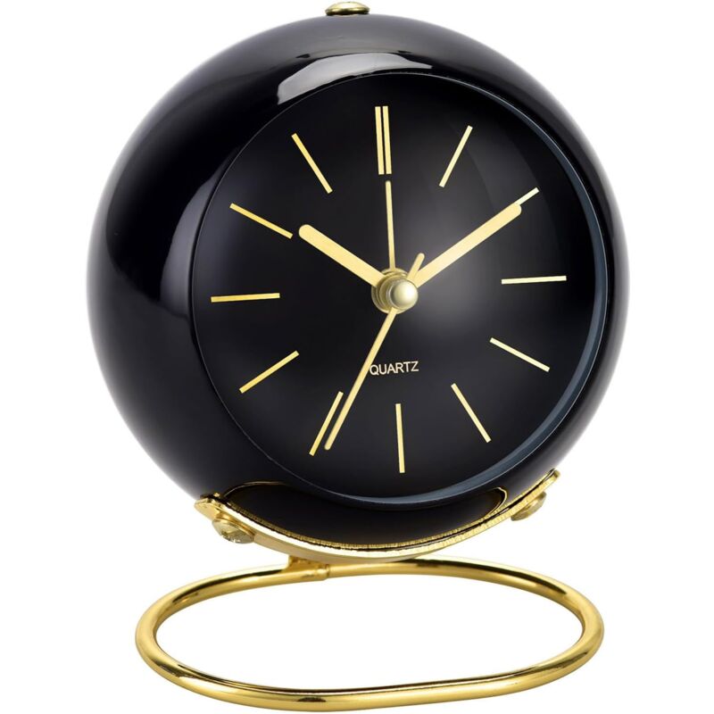 Retro Analog Alarm Clock Non-Ticking With Night Light, Silent, Battery Operated, Easy To Use And Loud Alarm